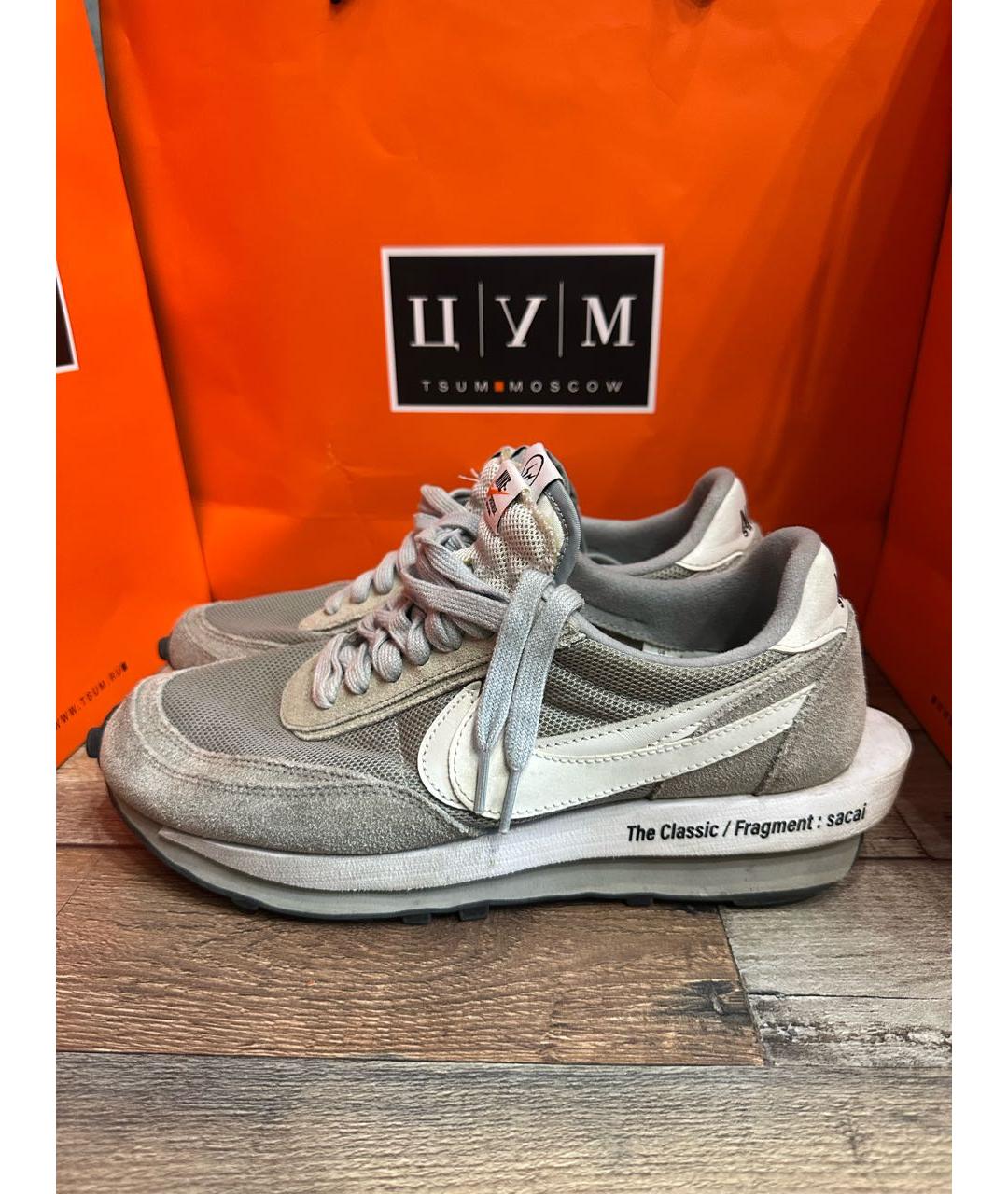 NIKE Серые замшевые низкие кроссовки / кеды, фото 9