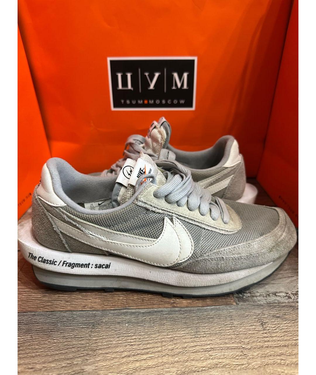 NIKE Серые замшевые низкие кроссовки / кеды, фото 2