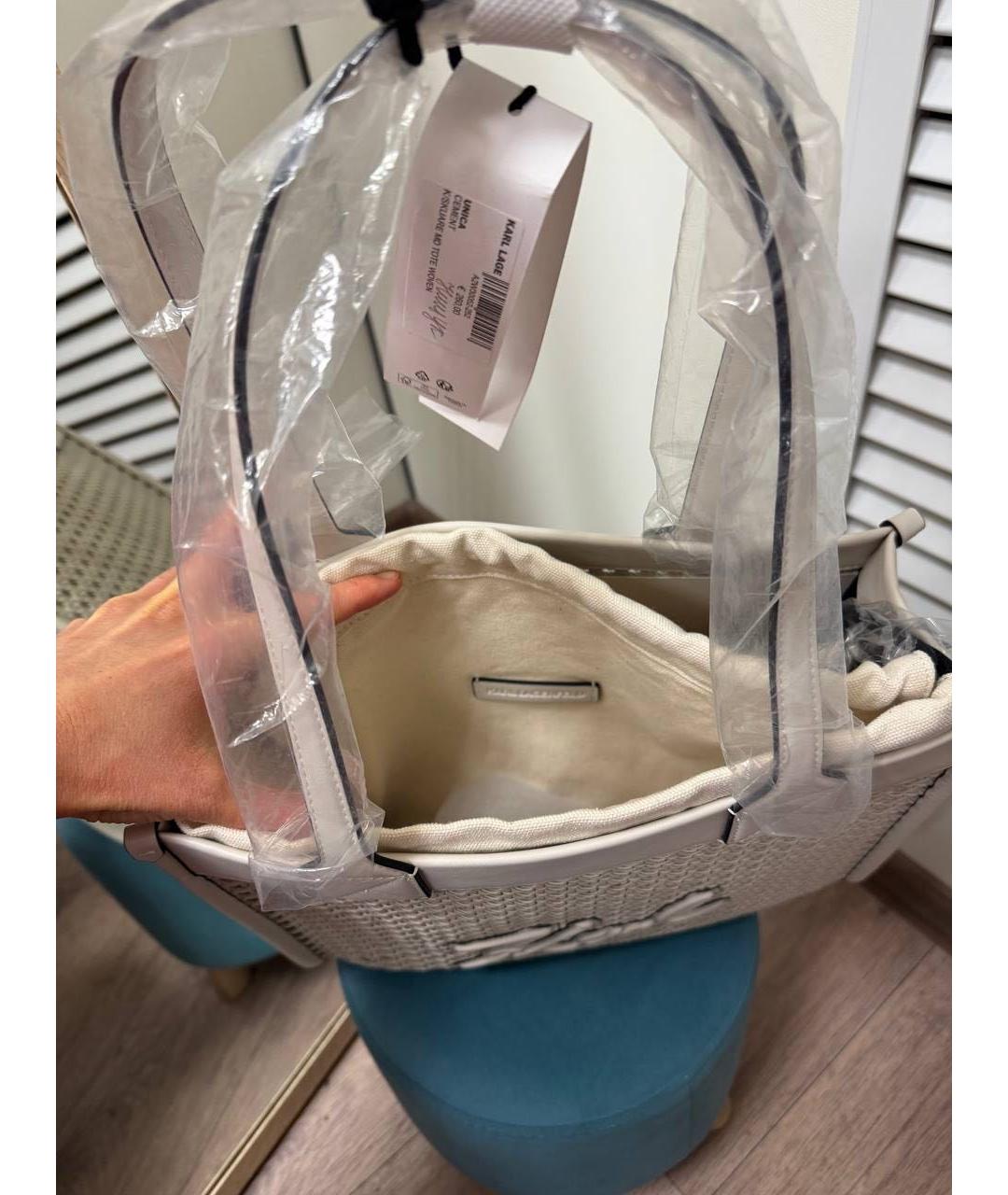 KARL LAGERFELD Белая сумка тоут, фото 5