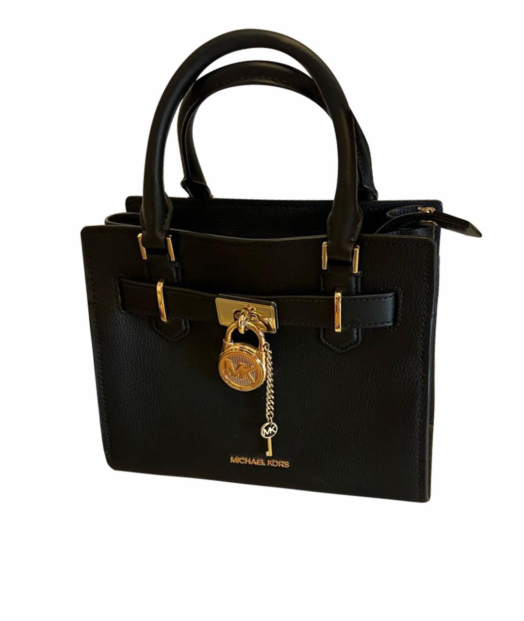 MICHAEL KORS Черная кожаная сумка через плечо, фото 1