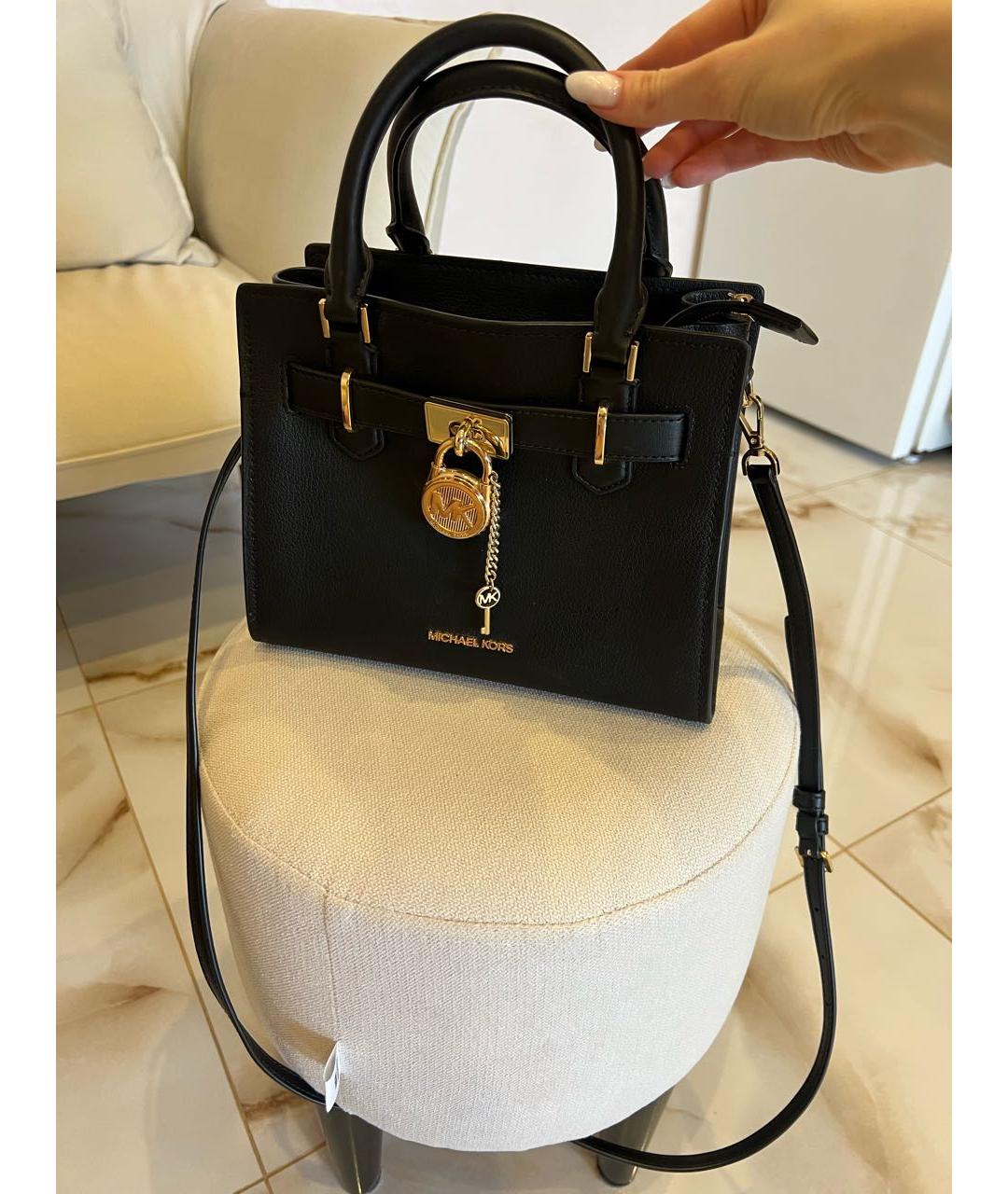 MICHAEL KORS Черная кожаная сумка через плечо, фото 5