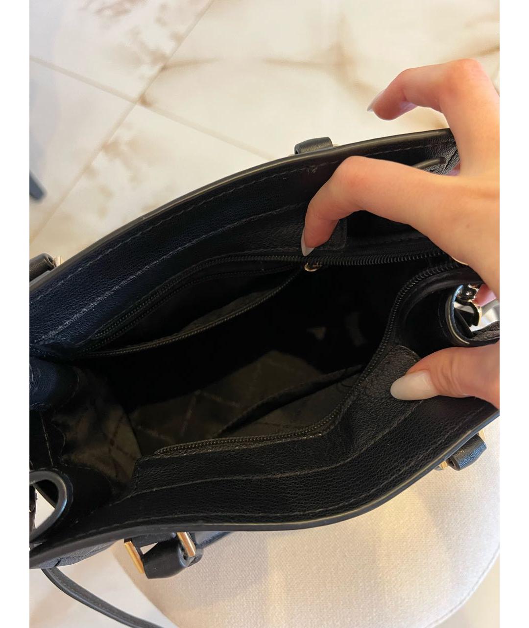 MICHAEL KORS Черная кожаная сумка через плечо, фото 2