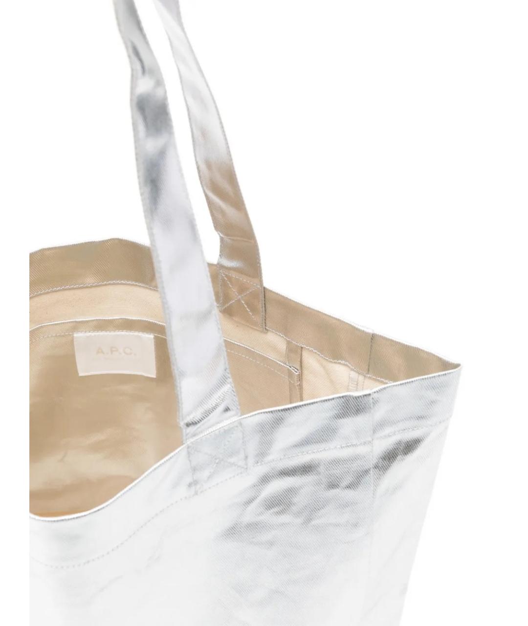 A.P.C. Серебряная сумка тоут, фото 5
