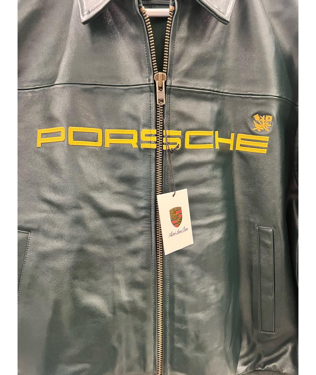 Aimé Leon Dore Зеленая кожаная куртка, фото 3