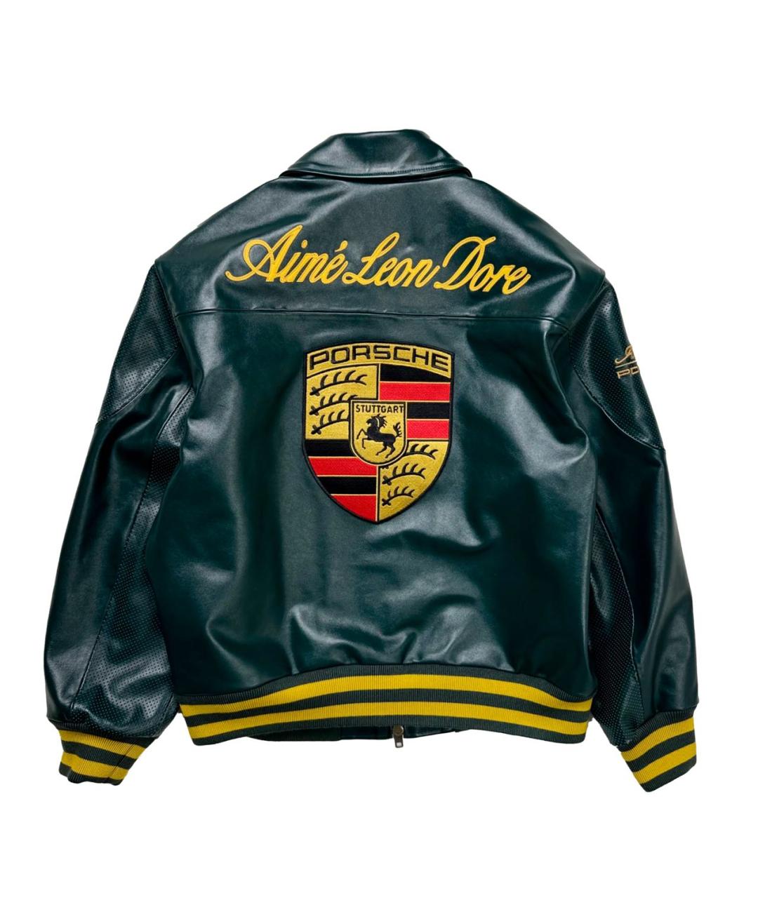 Aimé Leon Dore Зеленая кожаная куртка, фото 2