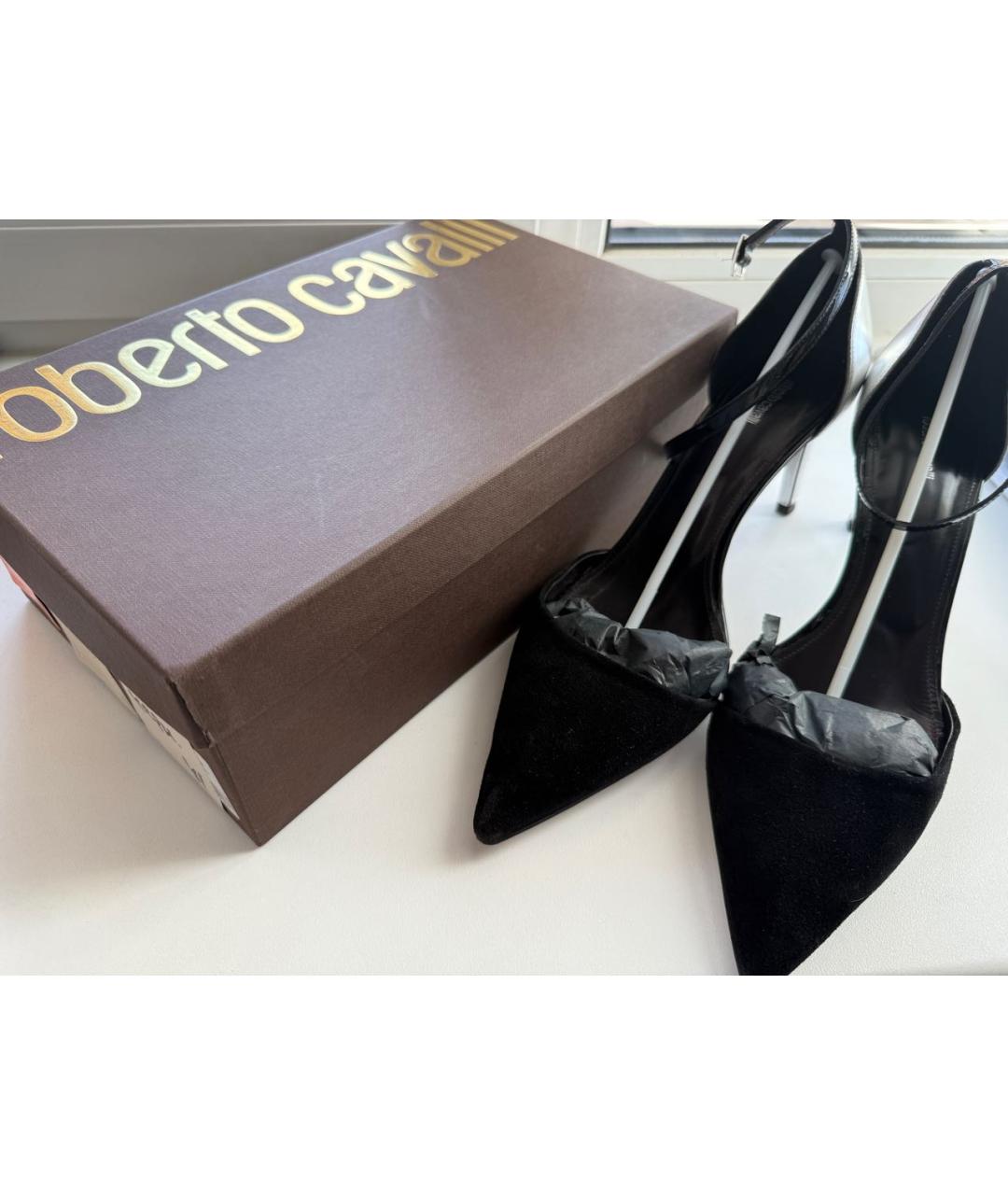 ROBERTO CAVALLI Черные замшевые туфли, фото 3