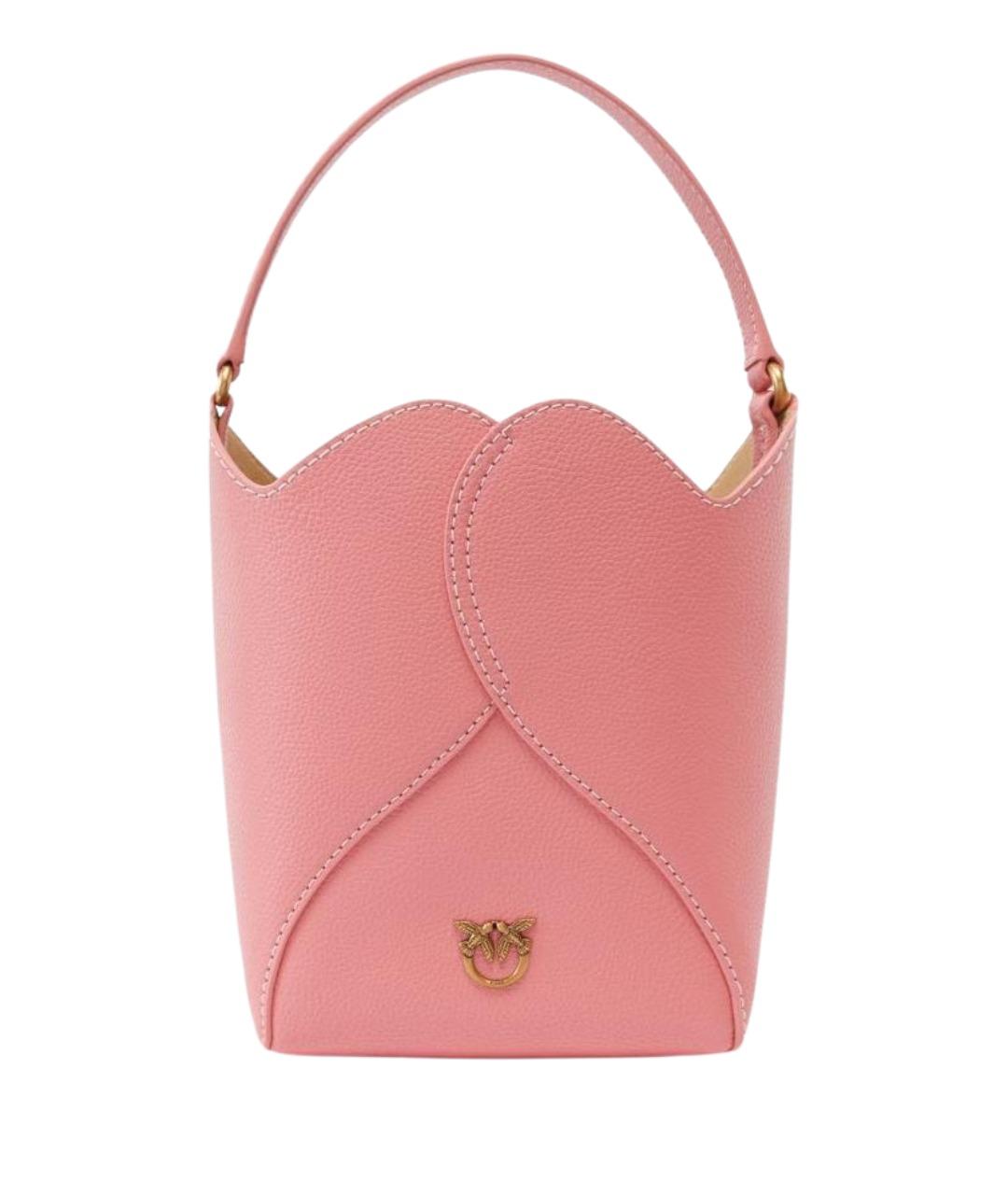 PINKO Розовая кожаная сумка с короткими ручками, фото 1