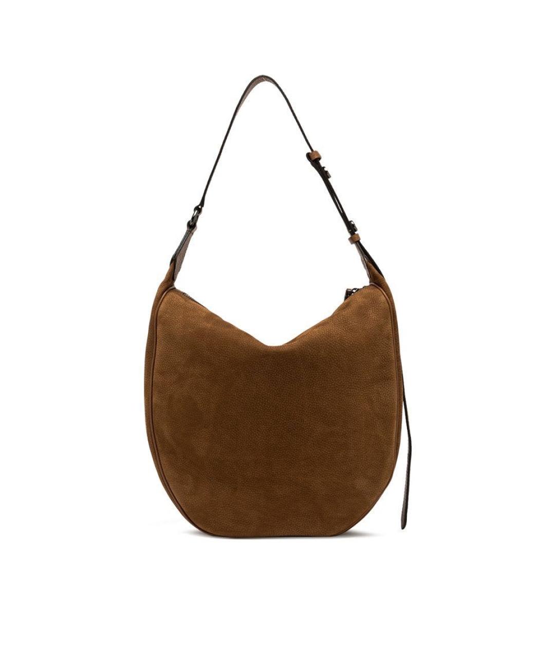 Gianni Chiarini Коричневая замшевая сумка с короткими ручками, фото 3