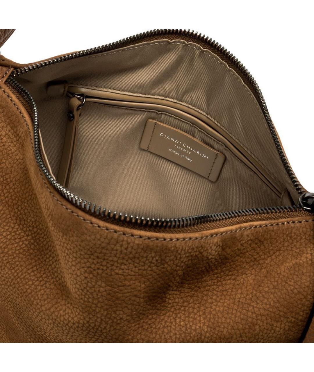 Gianni Chiarini Коричневая замшевая сумка с короткими ручками, фото 4