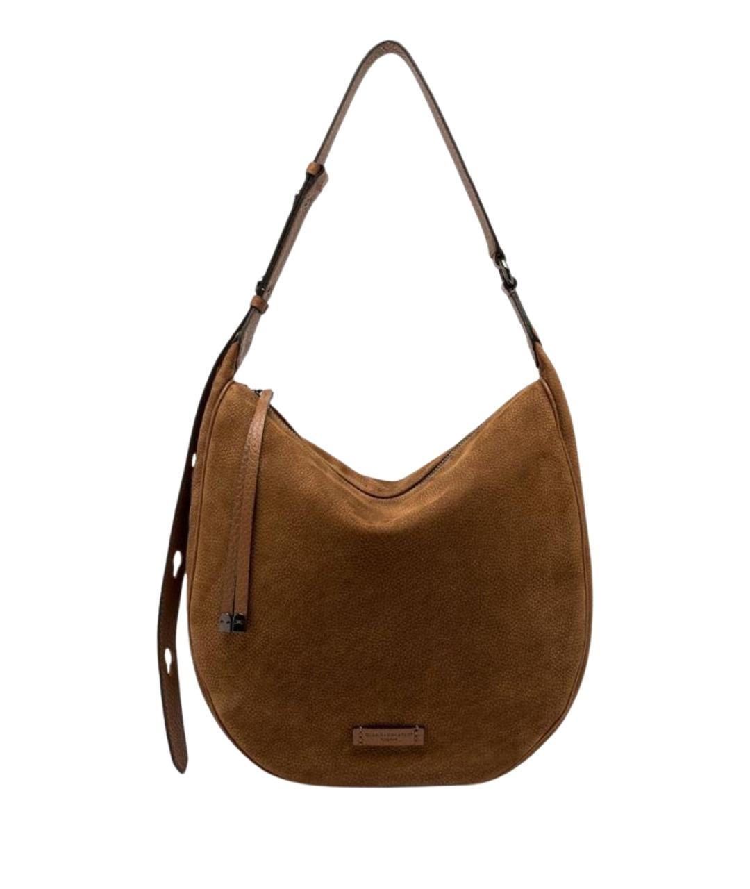 Gianni Chiarini Коричневая замшевая сумка с короткими ручками, фото 7