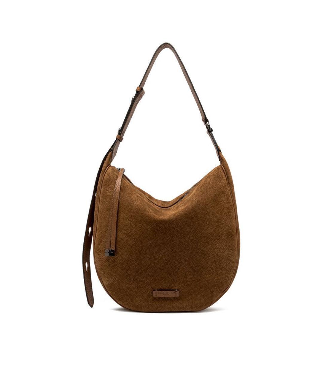 Gianni Chiarini Коричневая замшевая сумка с короткими ручками, фото 6