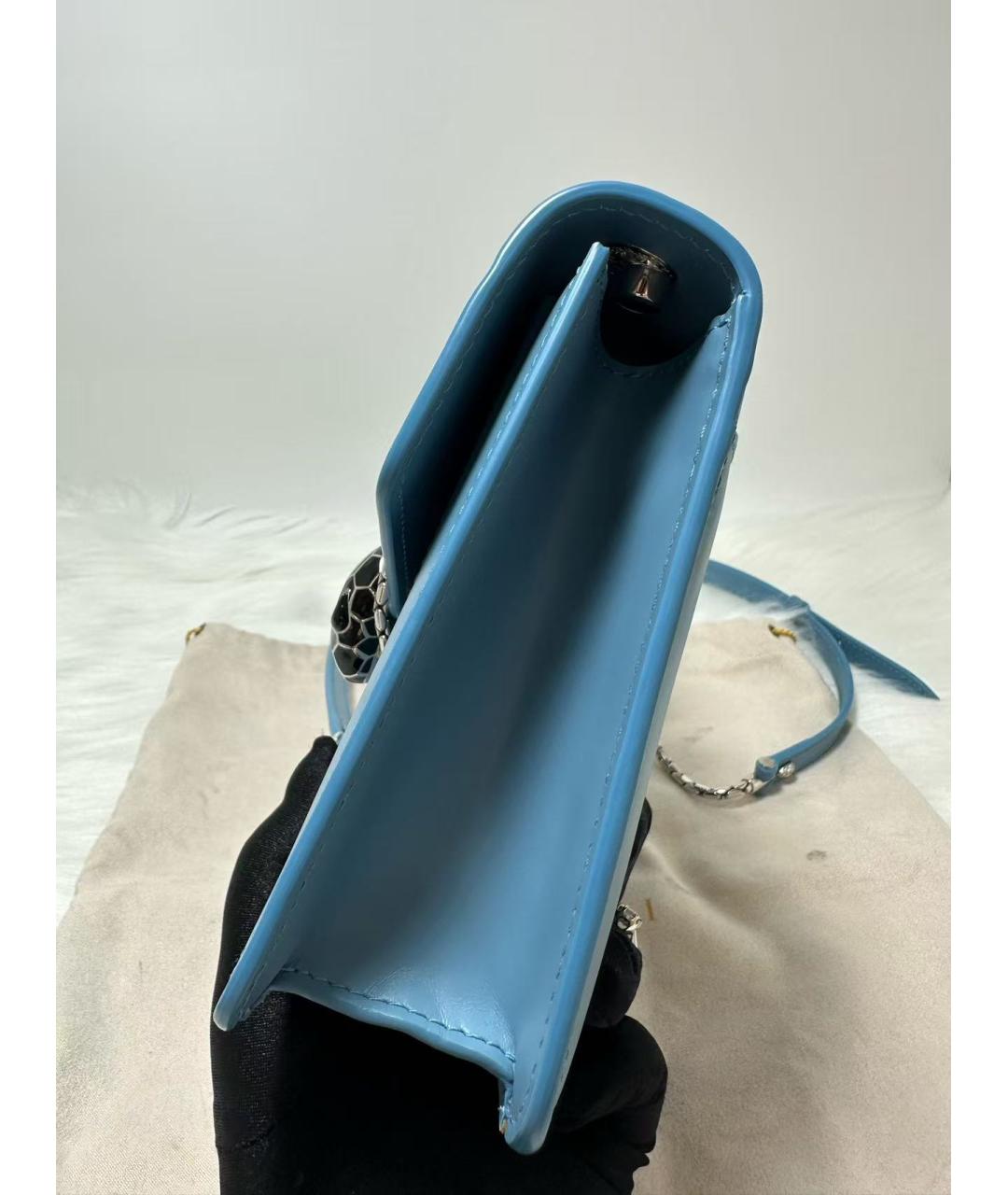 BVLGARI Голубая кожаная сумка через плечо, фото 3