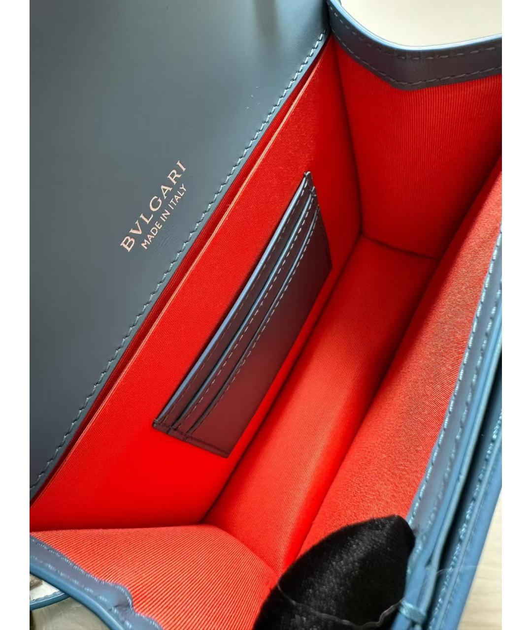 BVLGARI Голубая кожаная сумка через плечо, фото 6