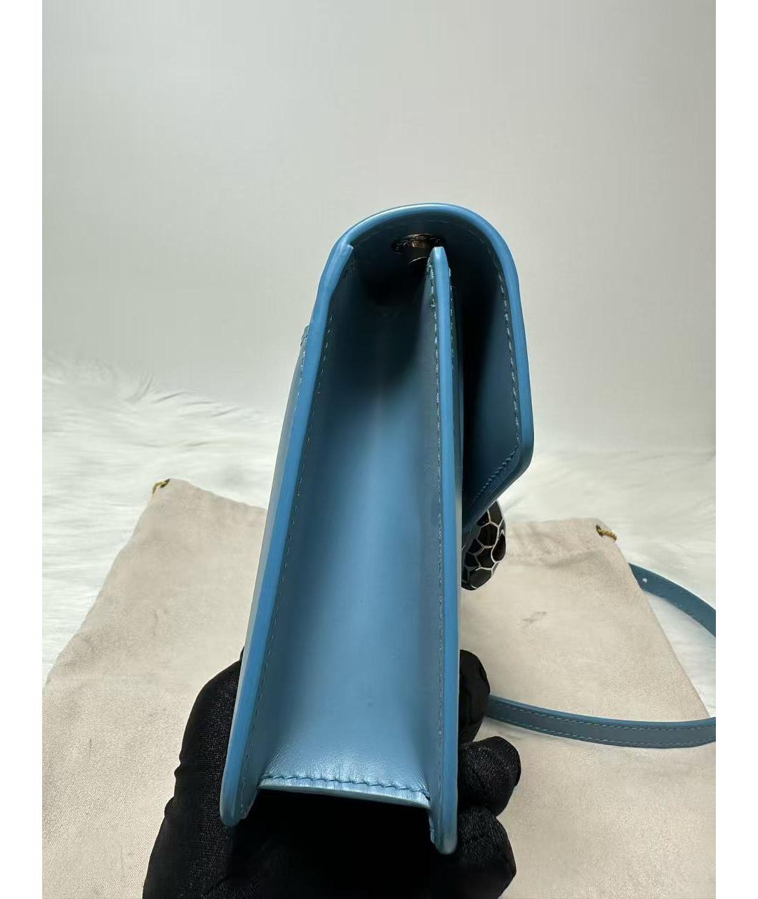 BVLGARI Голубая кожаная сумка через плечо, фото 4
