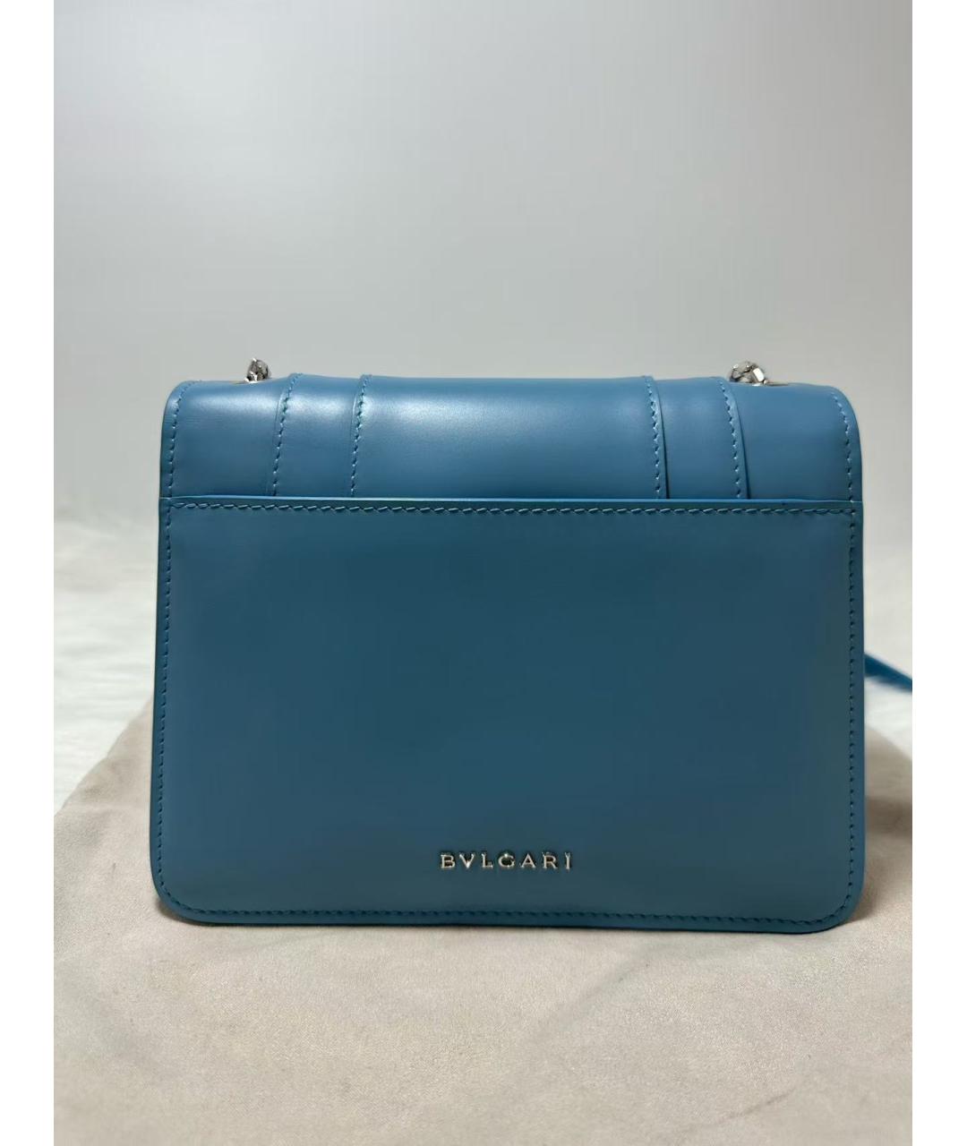 BVLGARI Голубая кожаная сумка через плечо, фото 2