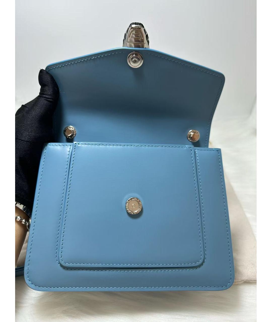BVLGARI Голубая кожаная сумка через плечо, фото 5