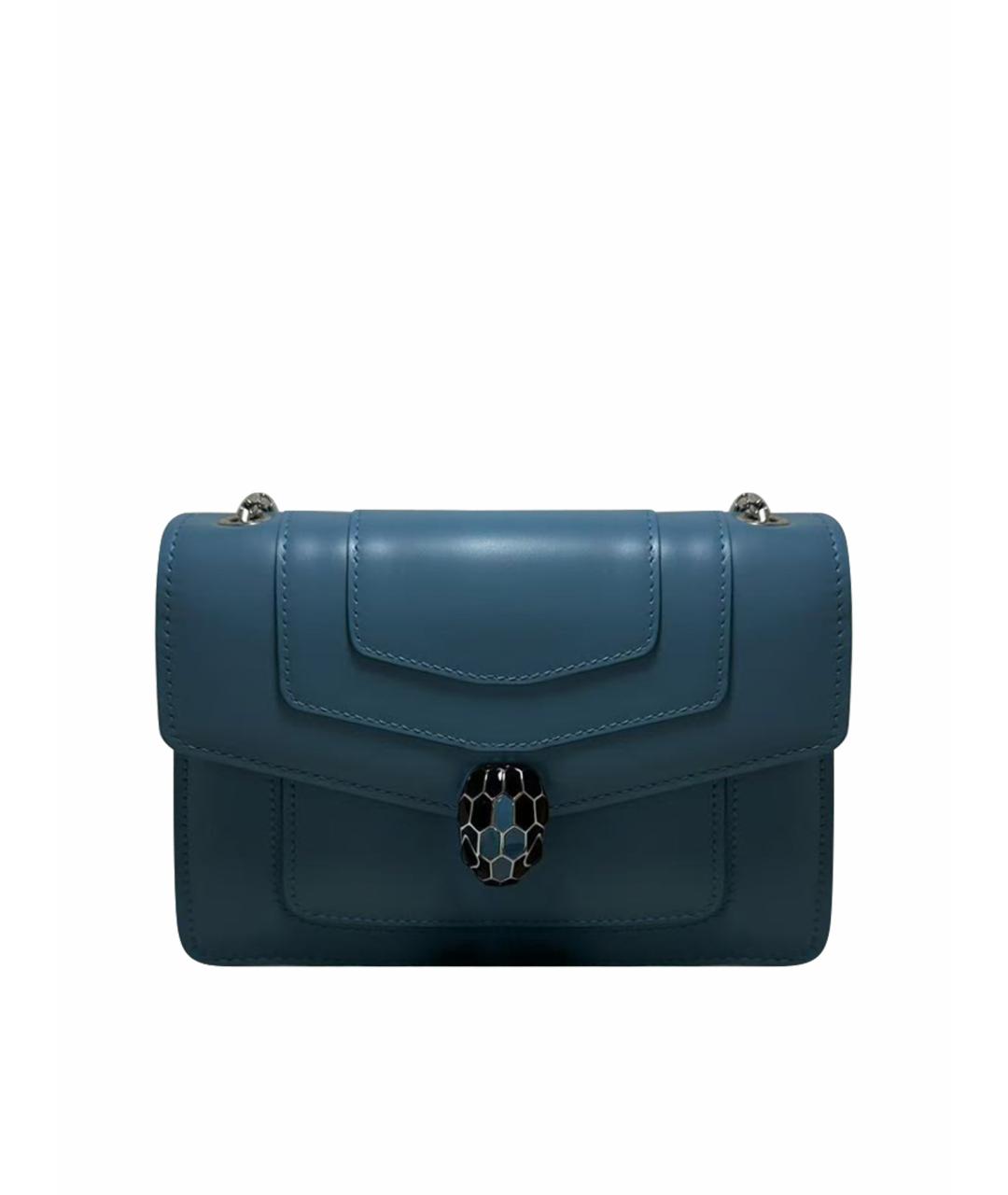 BVLGARI Голубая кожаная сумка через плечо, фото 1