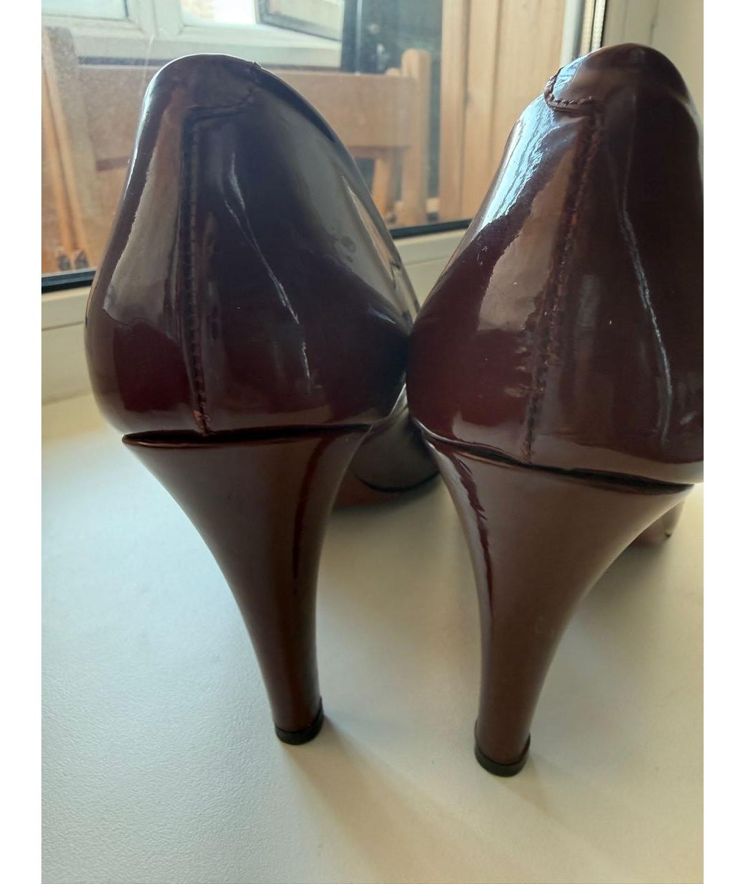 GUCCI Бордовые туфли из лакированной кожи, фото 4