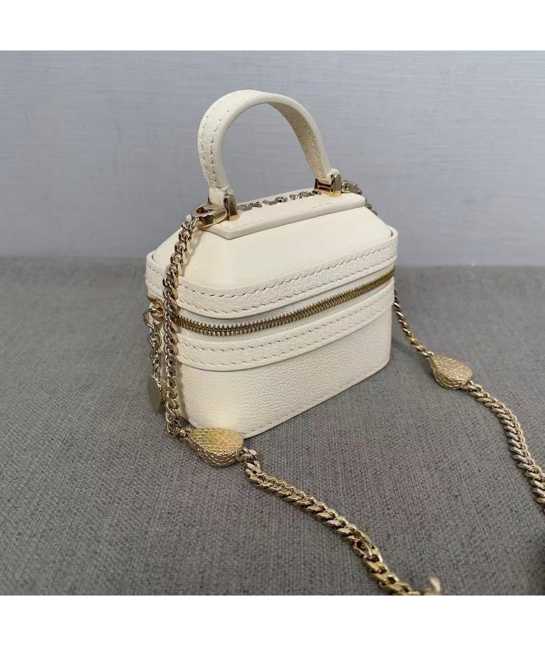 BVLGARI Белая кожаная сумка через плечо, фото 2