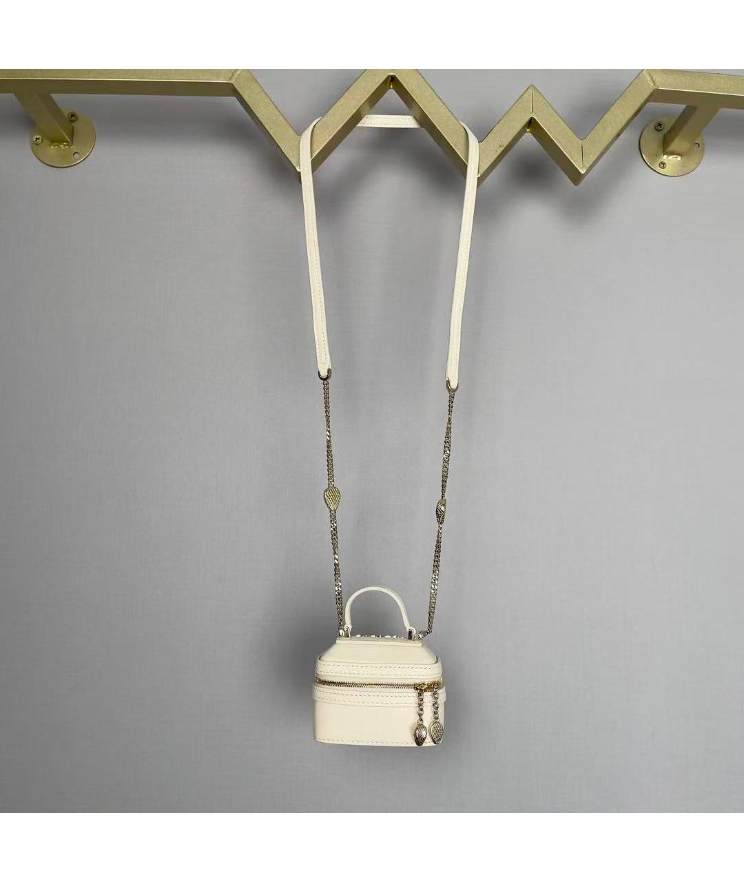 BVLGARI Белая кожаная сумка через плечо, фото 6