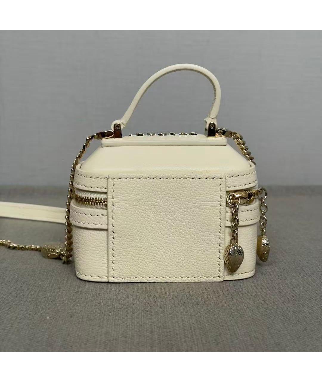 BVLGARI Белая кожаная сумка через плечо, фото 7