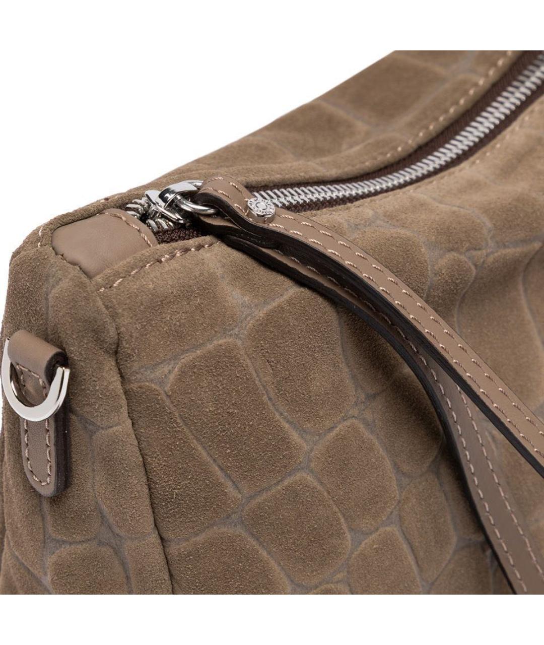 Gianni Chiarini Серая замшевая сумка с короткими ручками, фото 5