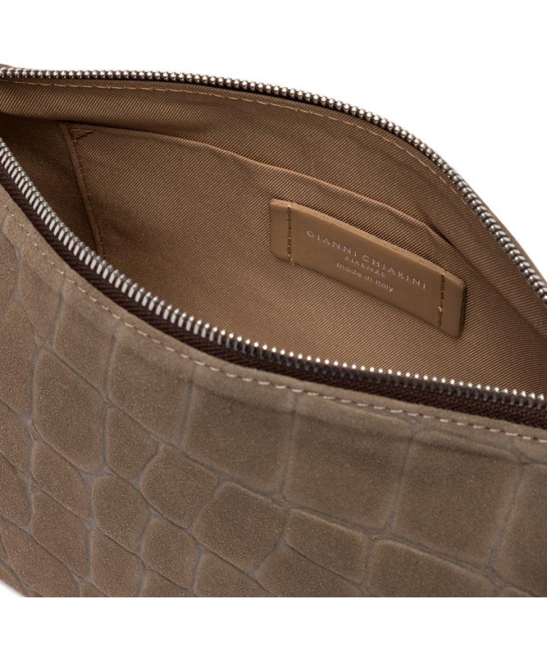 Gianni Chiarini Серая замшевая сумка с короткими ручками, фото 4