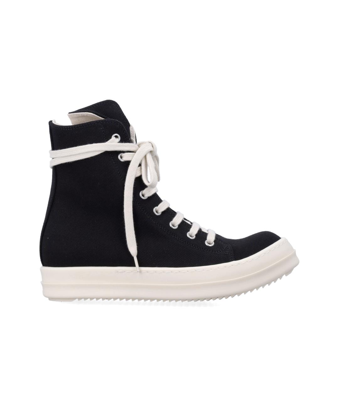 RICK OWENS DRKSHDW Черные текстильные низкие кроссовки / кеды, фото 1