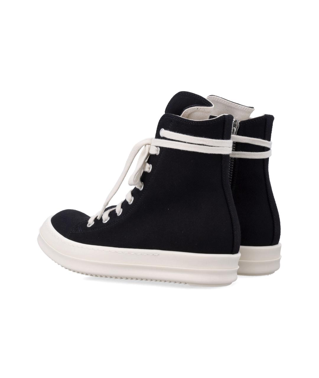 RICK OWENS DRKSHDW Черные текстильные низкие кроссовки / кеды, фото 4