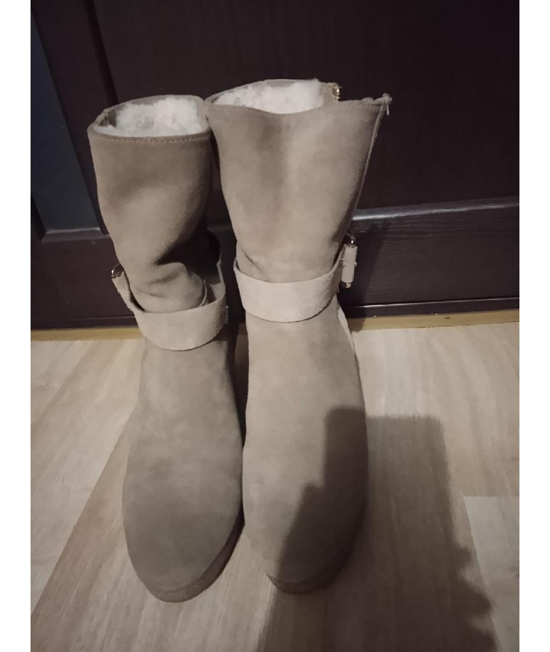 MICHAEL MICHAEL KORS Бежевые замшевые сапоги, фото 2