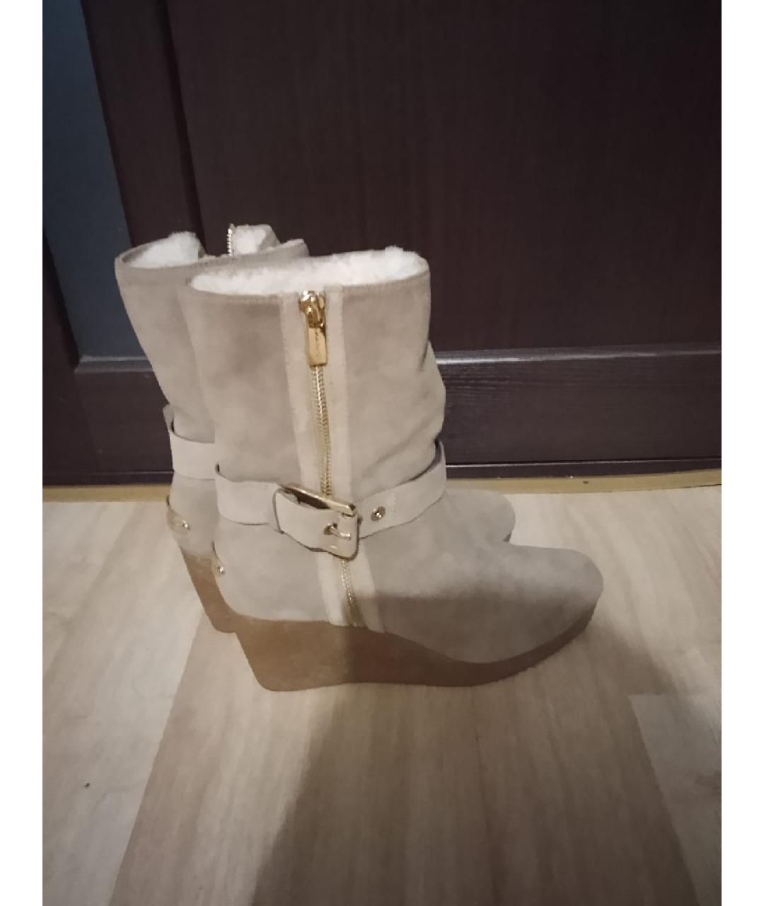 MICHAEL MICHAEL KORS Бежевые замшевые сапоги, фото 5