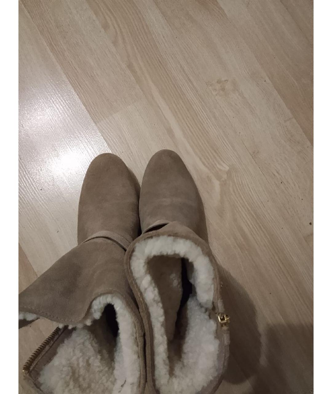 MICHAEL MICHAEL KORS Бежевые замшевые сапоги, фото 3