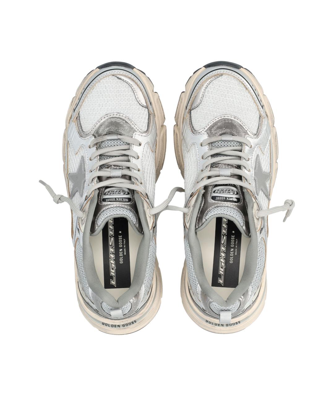 GOLDEN GOOSE DELUXE BRAND Серебряные синтетические кроссовки, фото 2
