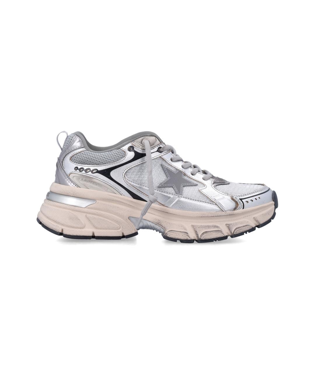 GOLDEN GOOSE DELUXE BRAND Серебряные синтетические кроссовки, фото 1