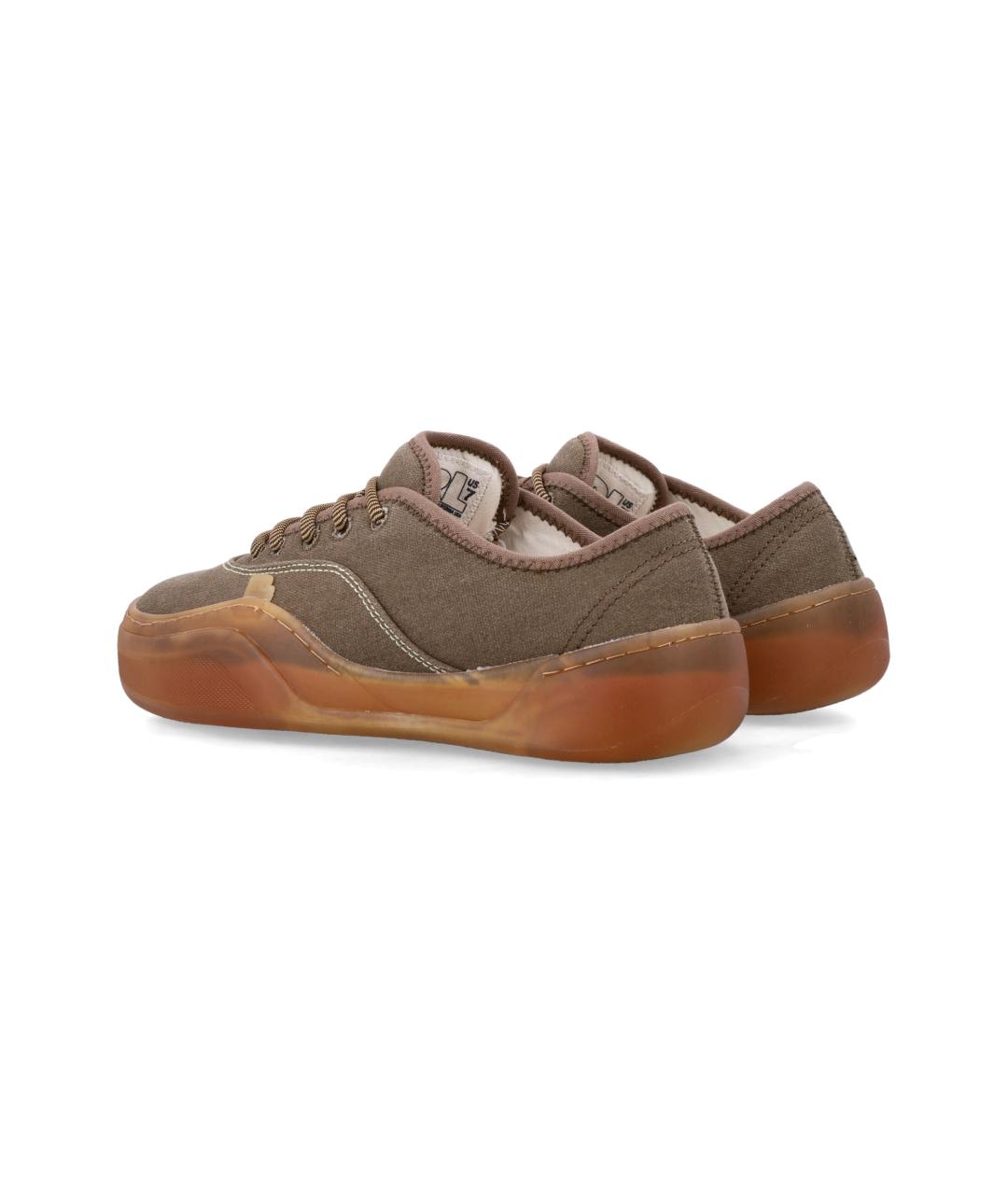 ERL Коричневые текстильные низкие кроссовки / кеды, фото 4