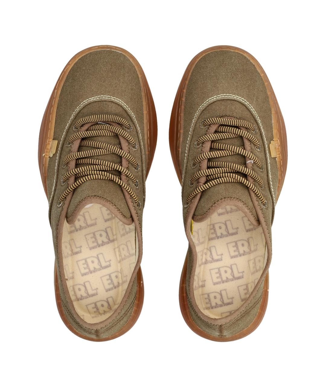 ERL Коричневые текстильные низкие кроссовки / кеды, фото 2