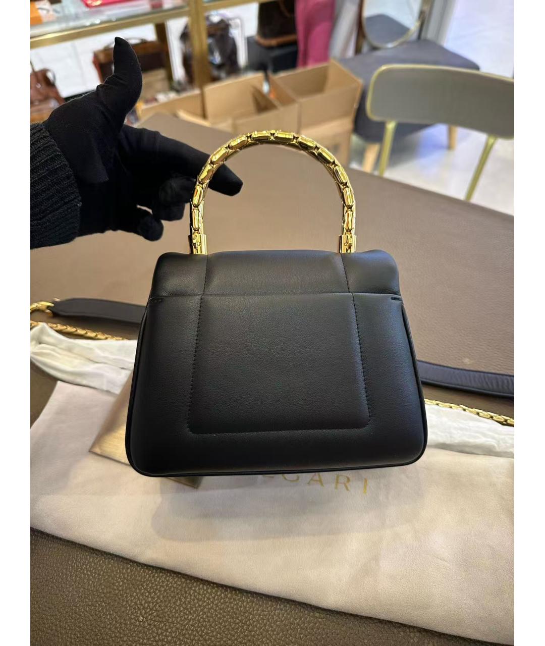 BVLGARI Черная кожаная сумка через плечо, фото 2