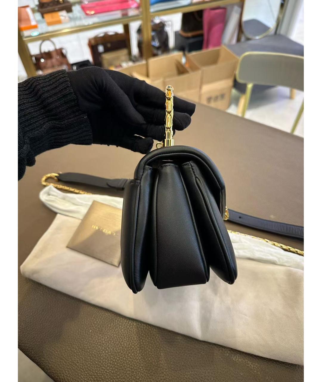 BVLGARI Черная кожаная сумка через плечо, фото 4