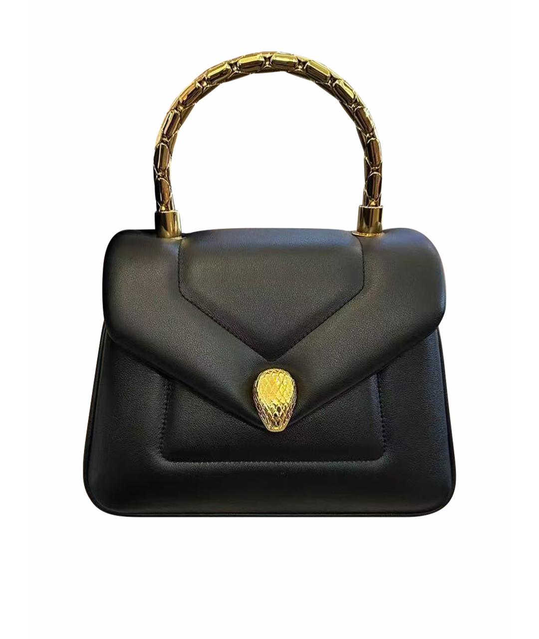 BVLGARI Черная кожаная сумка через плечо, фото 1