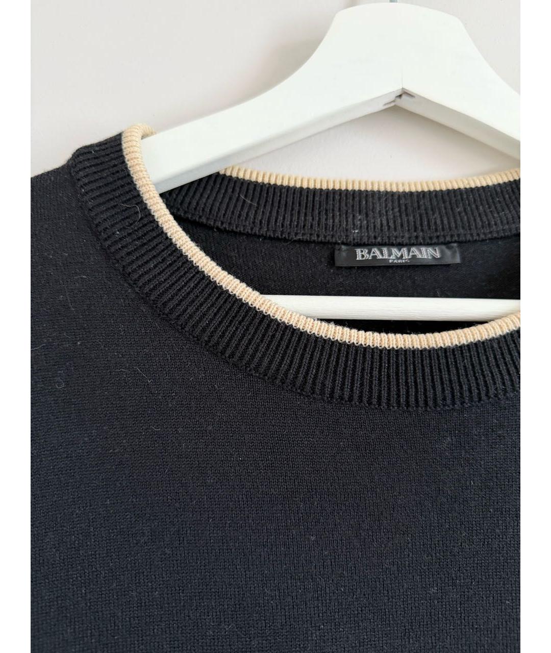 BALMAIN Черный кашемировый джемпер / свитер, фото 3