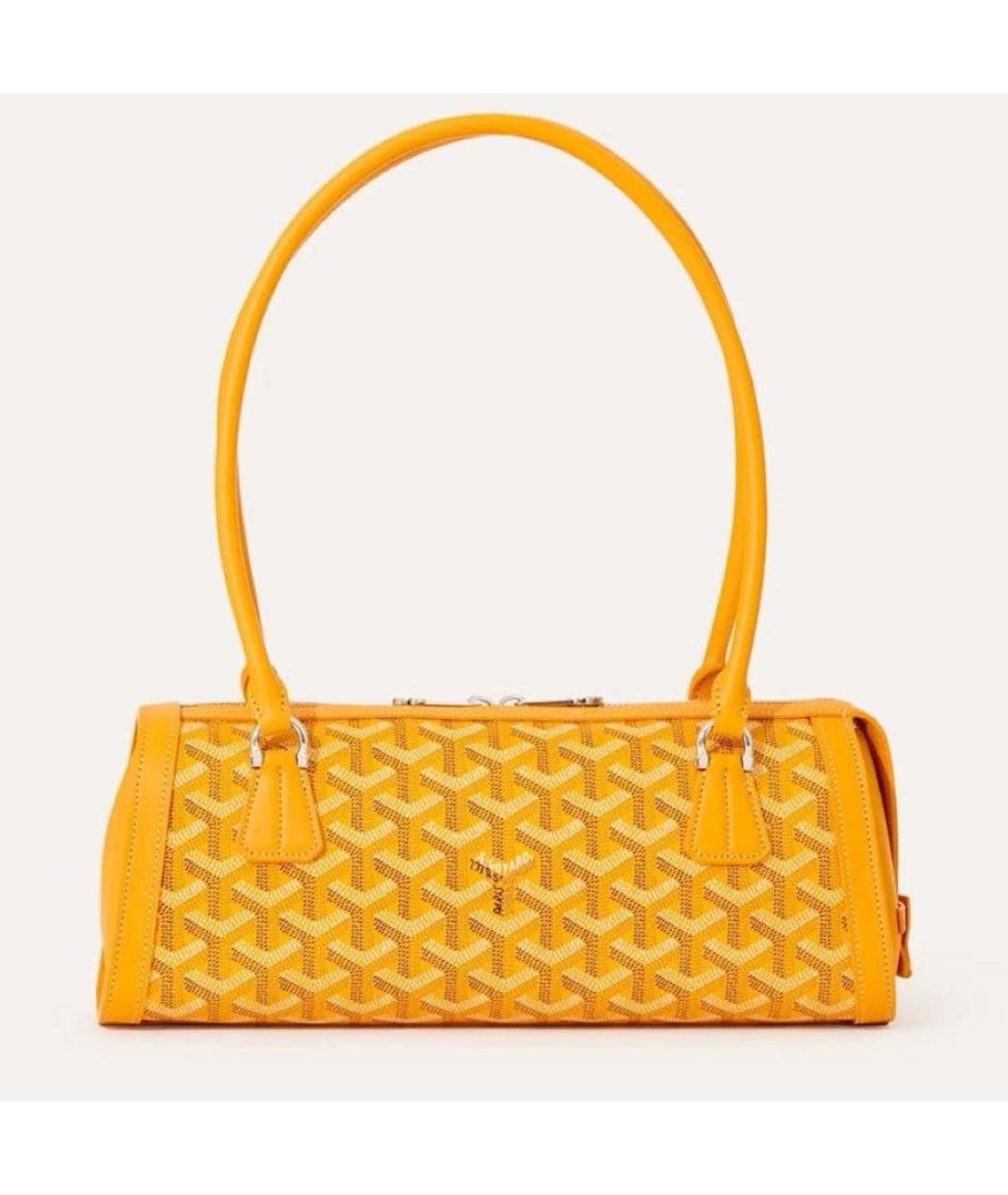GOYARD Желтая сумка с короткими ручками, фото 3