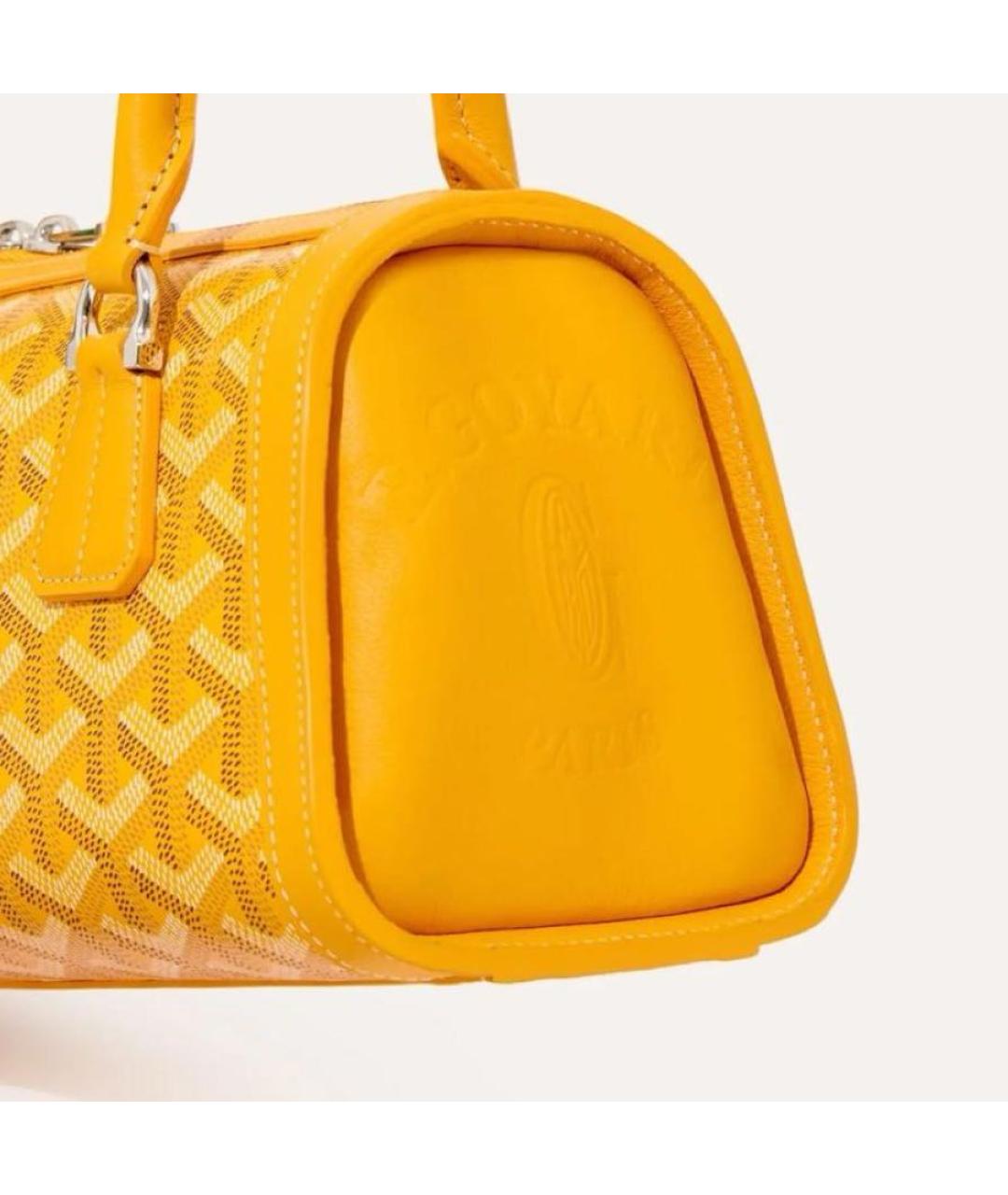 GOYARD Желтая сумка с короткими ручками, фото 4