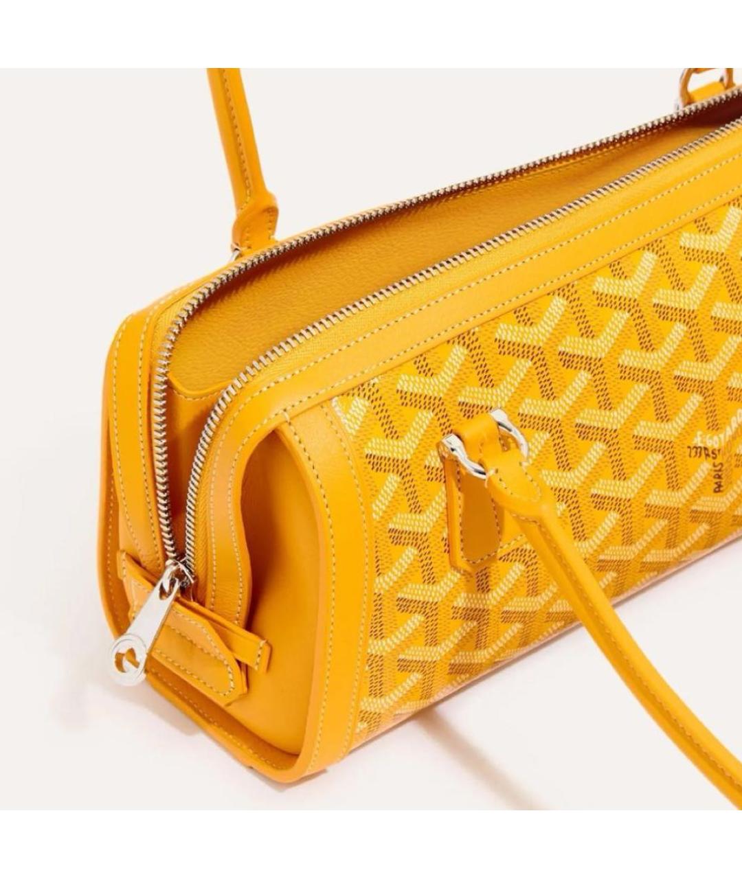 GOYARD Желтая сумка с короткими ручками, фото 5