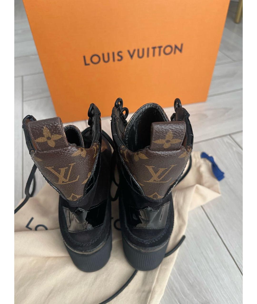 LOUIS VUITTON Черные кожаные ботинки, фото 6
