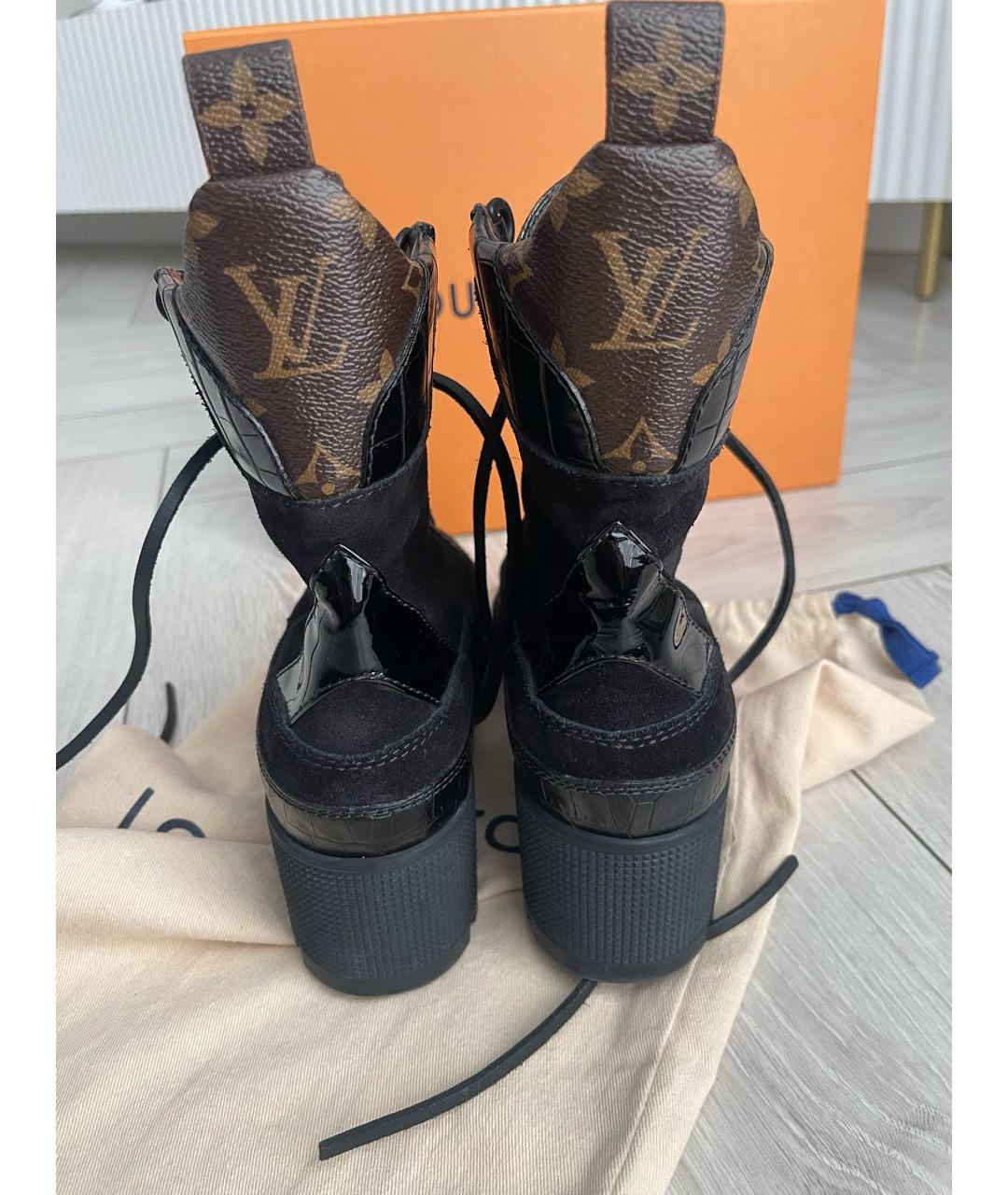 LOUIS VUITTON Черные кожаные ботинки, фото 4