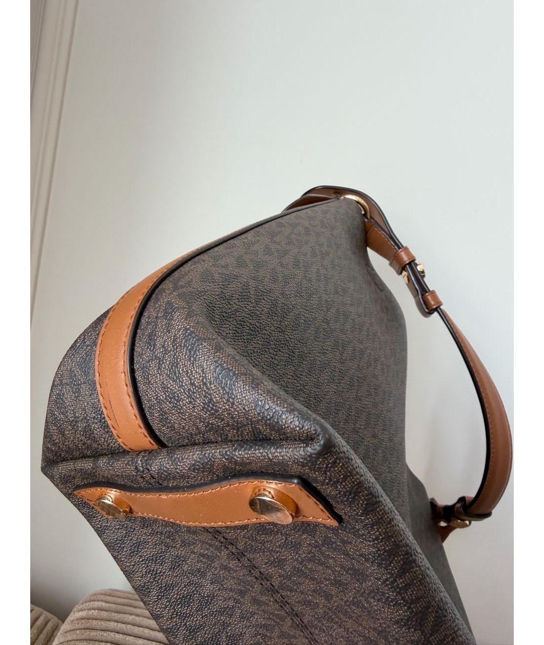 MICHAEL KORS Коричневая сумка с короткими ручками из искусственной кожи, фото 7