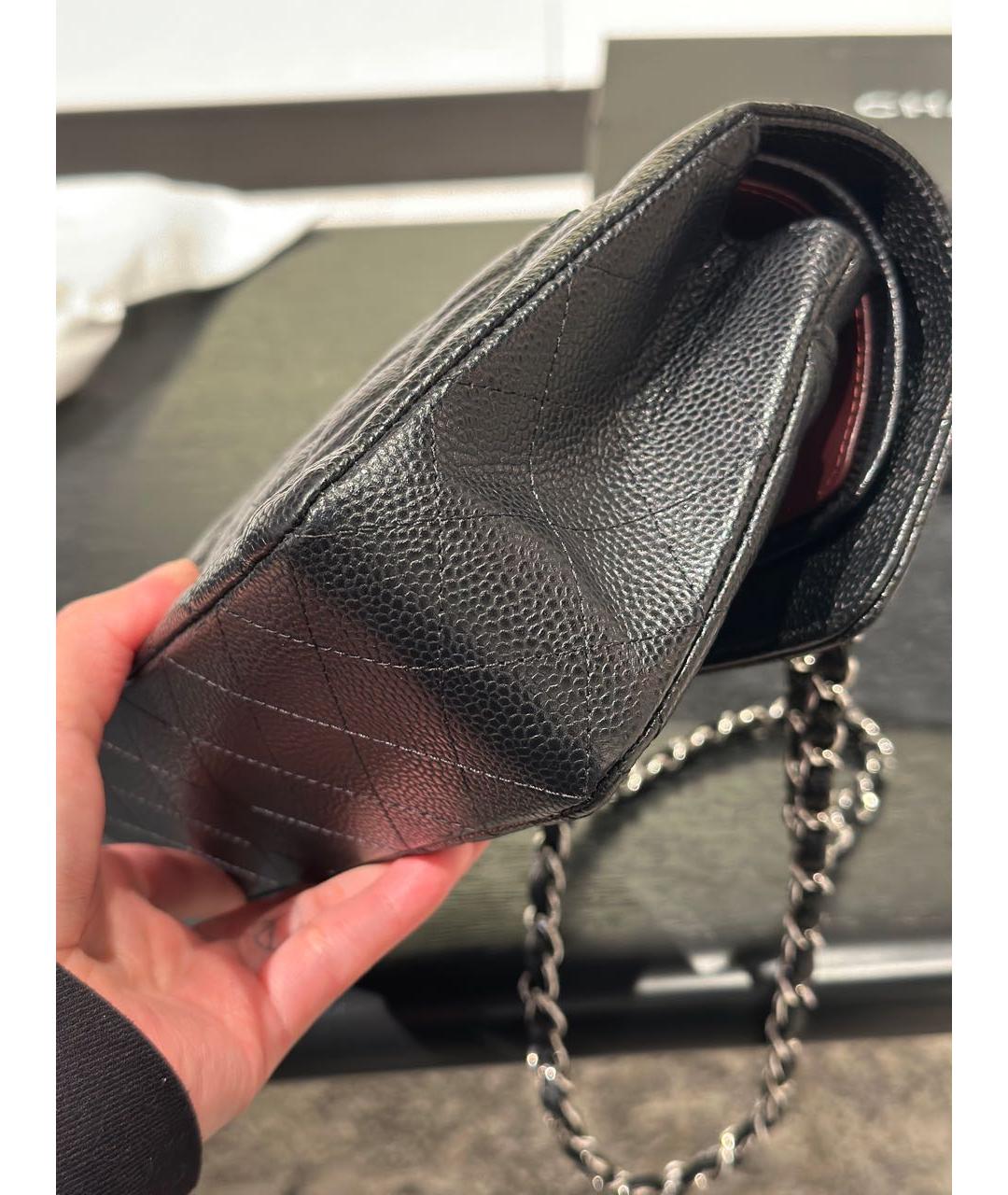 CHANEL Черная кожаная сумка через плечо, фото 7