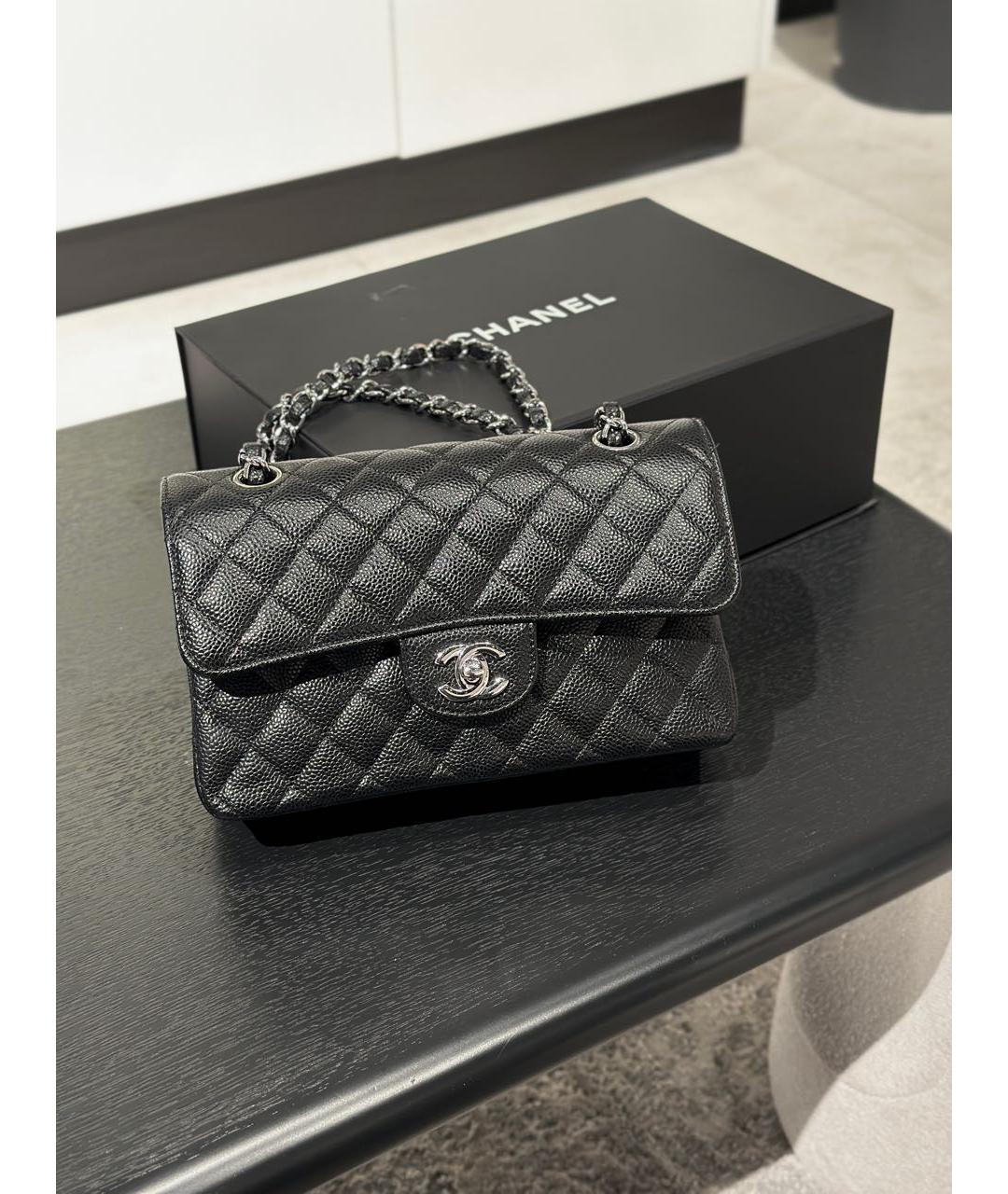 CHANEL Черная кожаная сумка через плечо, фото 9