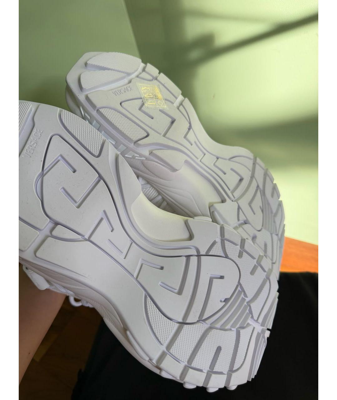 VERSACE Белые текстильные кроссовки, фото 6