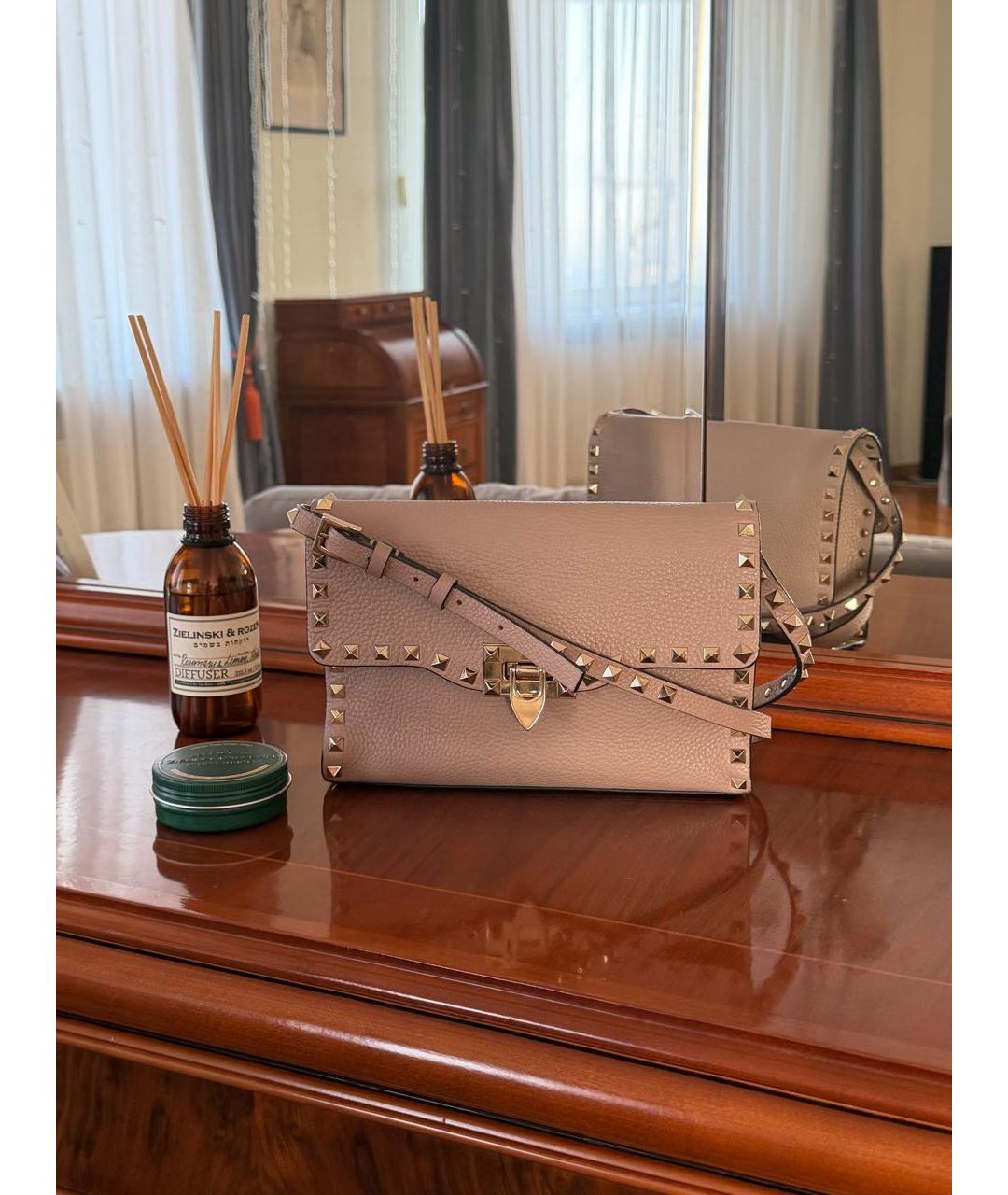 VALENTINO Розовая кожаная сумка через плечо, фото 5